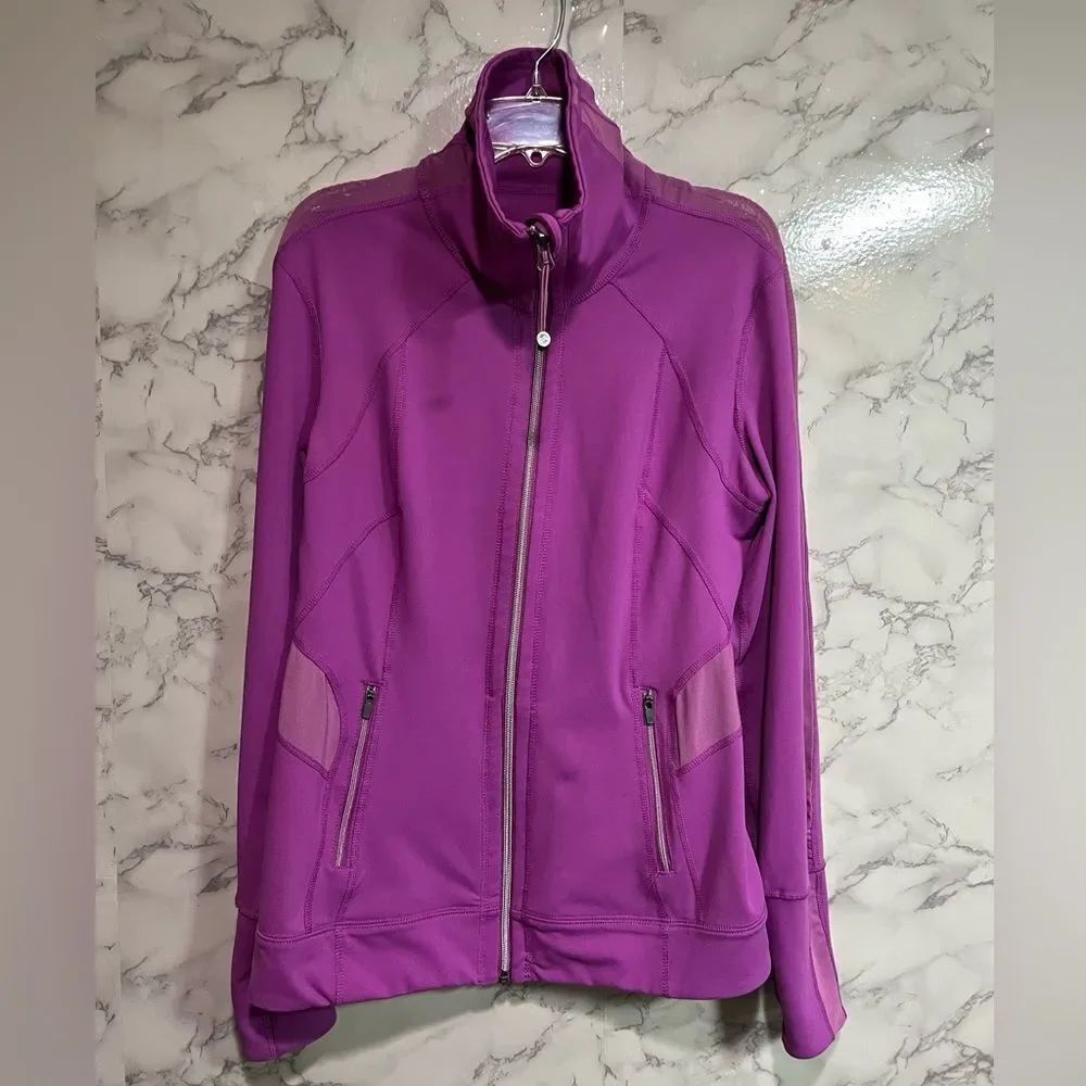 Tangerine Vented Workout Athletic Purple Full Zip Jacket Women's S Athleisure